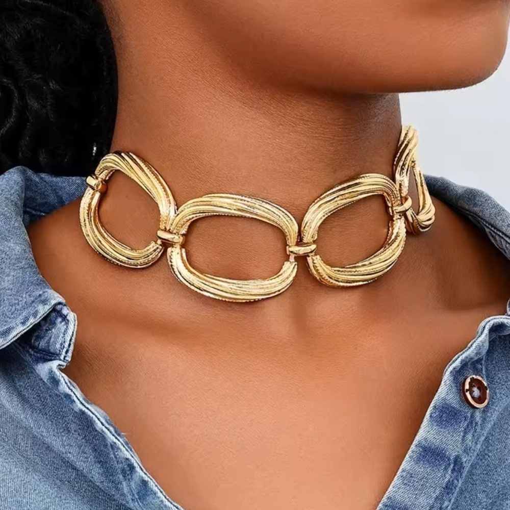 Zara Gold Chain Choker Necklace
